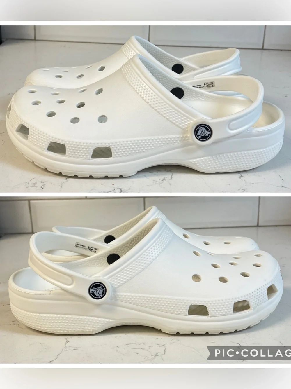 Crocs Classic Clog White Fun Rubber Shoes Unisex Adult M9 / W11 Style # 10001 - Picture 17 of 17
